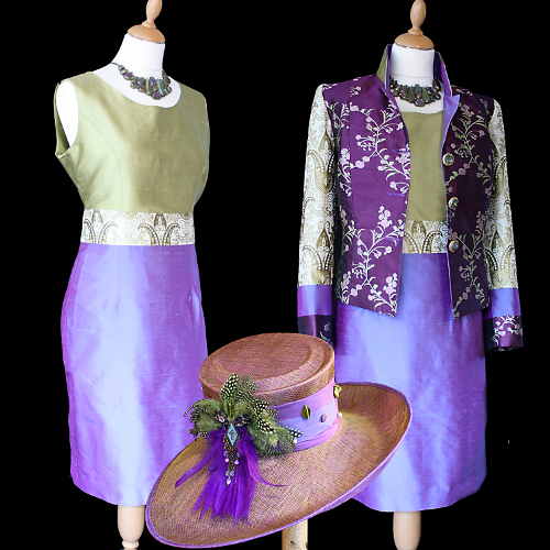 Purple Jacket Dress and Hat