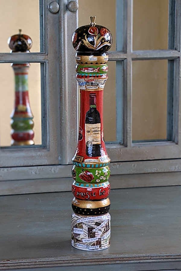 Hand-painted peppermill