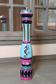 Hand-painted Pepper Mill with Seahorse