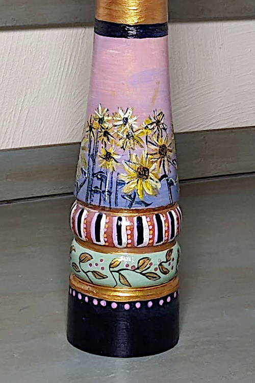Hand-painted Pepper Mill with Sunflowers