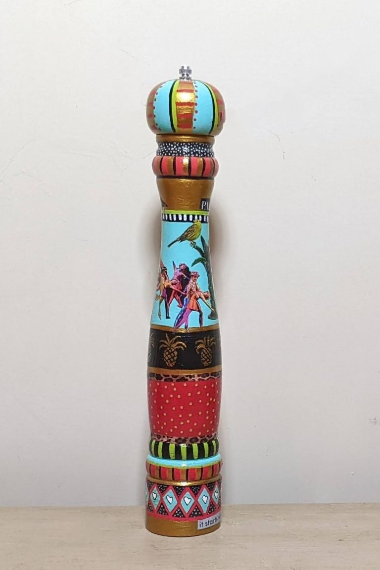 Hand-Painted Peppermill Collage 2