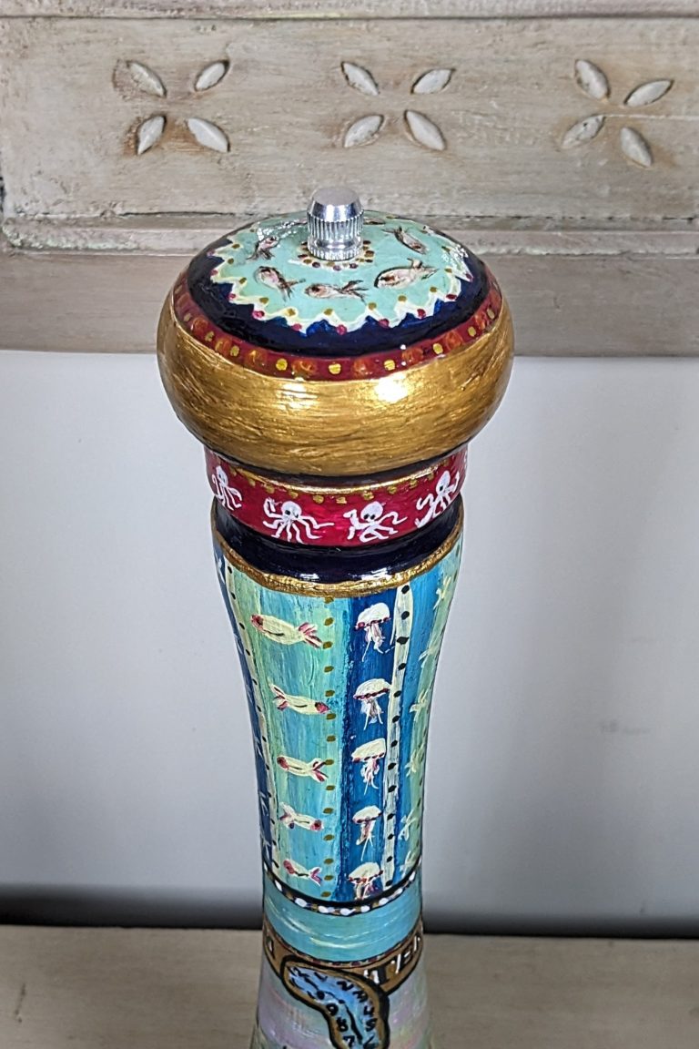 Hand-painted pepper Mill - Sea Life
